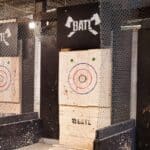 axe throwing boards at a Toronto BATL venue