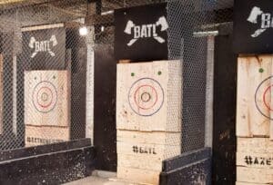 axe throwing boards at a Toronto BATL venue