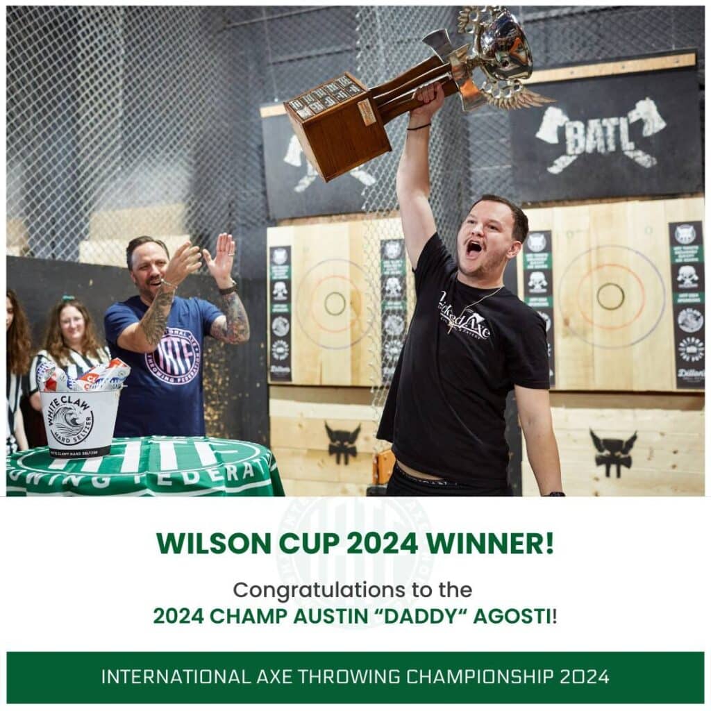 Winner of 2024 IATC Wilson Cup holding the cup celebrating