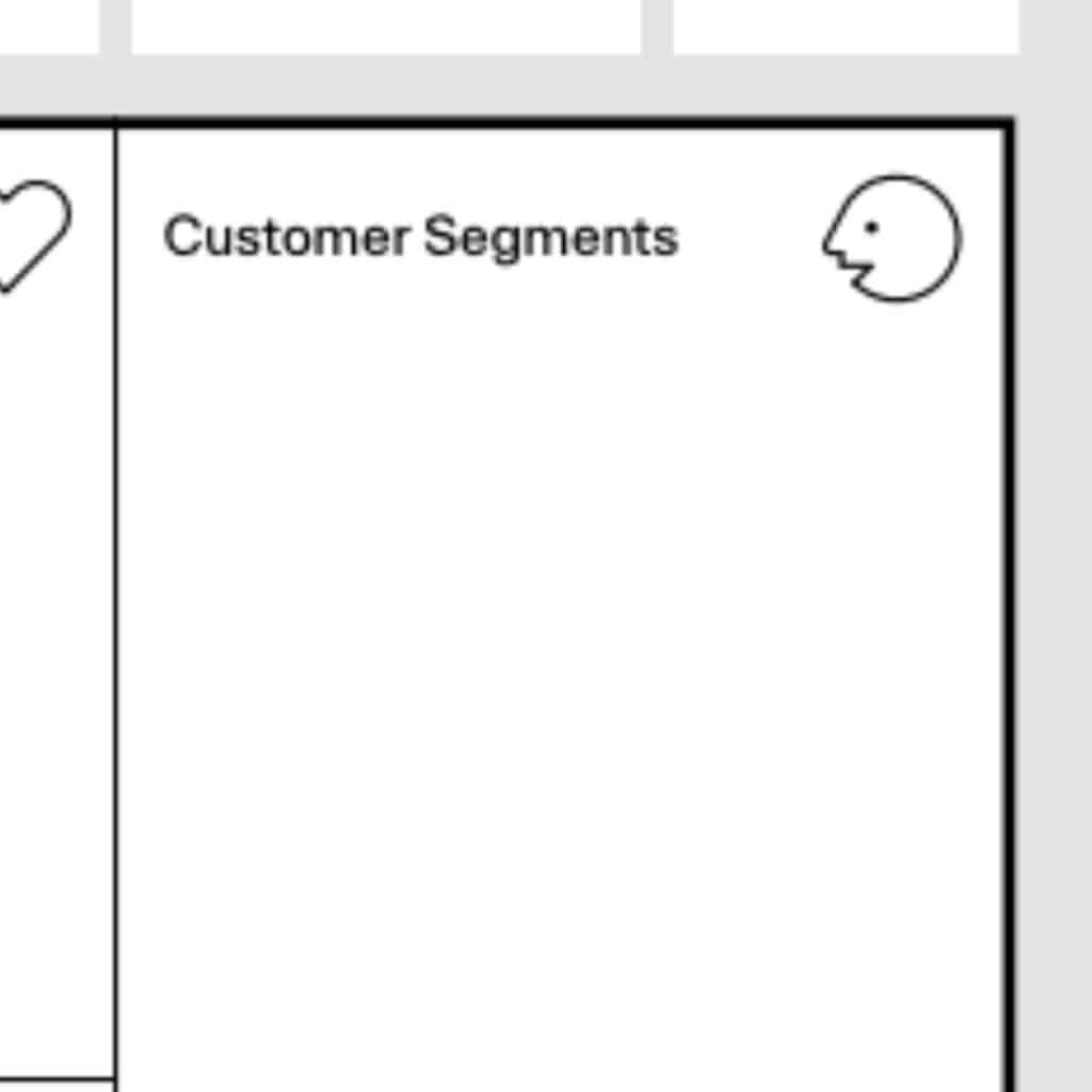 crop of business canvas showing the Customer Segments section