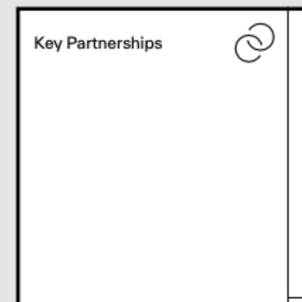 Crop of business canvas Key Partnerships section